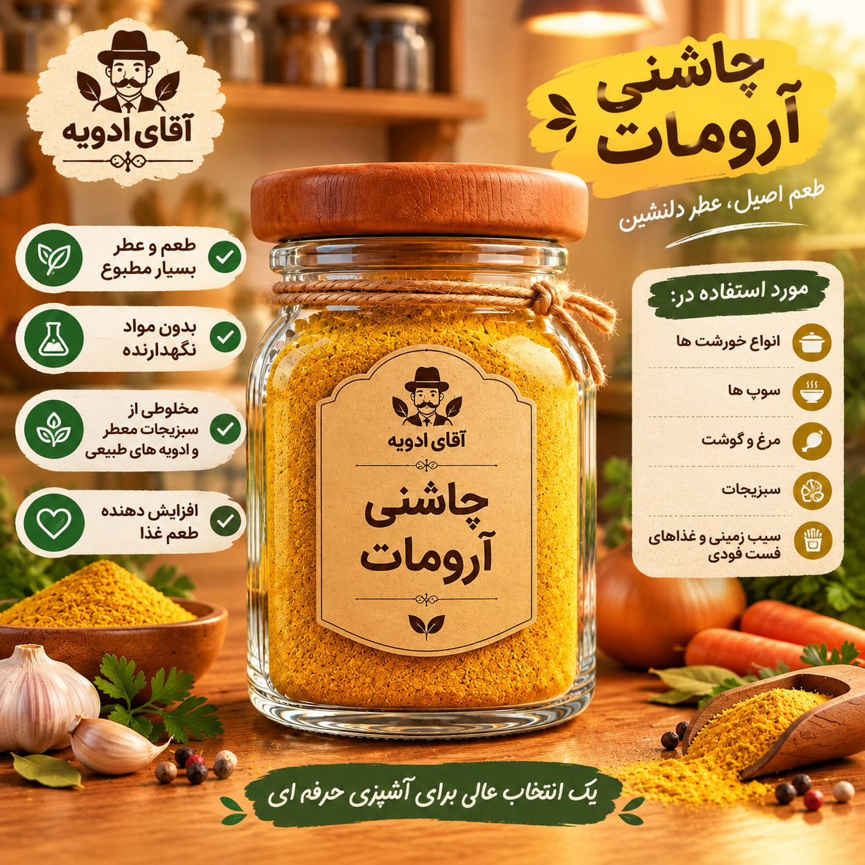 ادویه آرومات کیفیت ویژه وزن(1000/500/250/100) گرمی