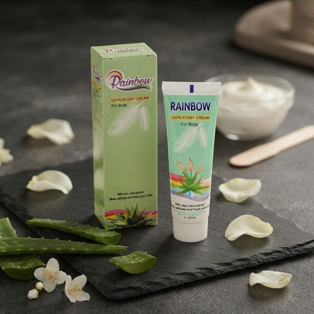 کرم موبر بدن رینبو (Rainbow) حاوی عصاره آلوئهورا حجم 120 میل