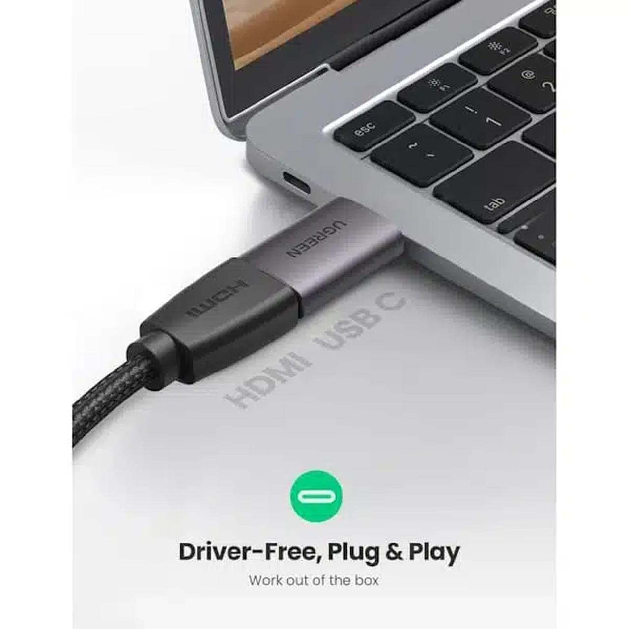 تبدیل UGREEN Type-C To HDMI مدل 70450 - خاکستری (گارانتی 18 ماهه آسان پیشرو)