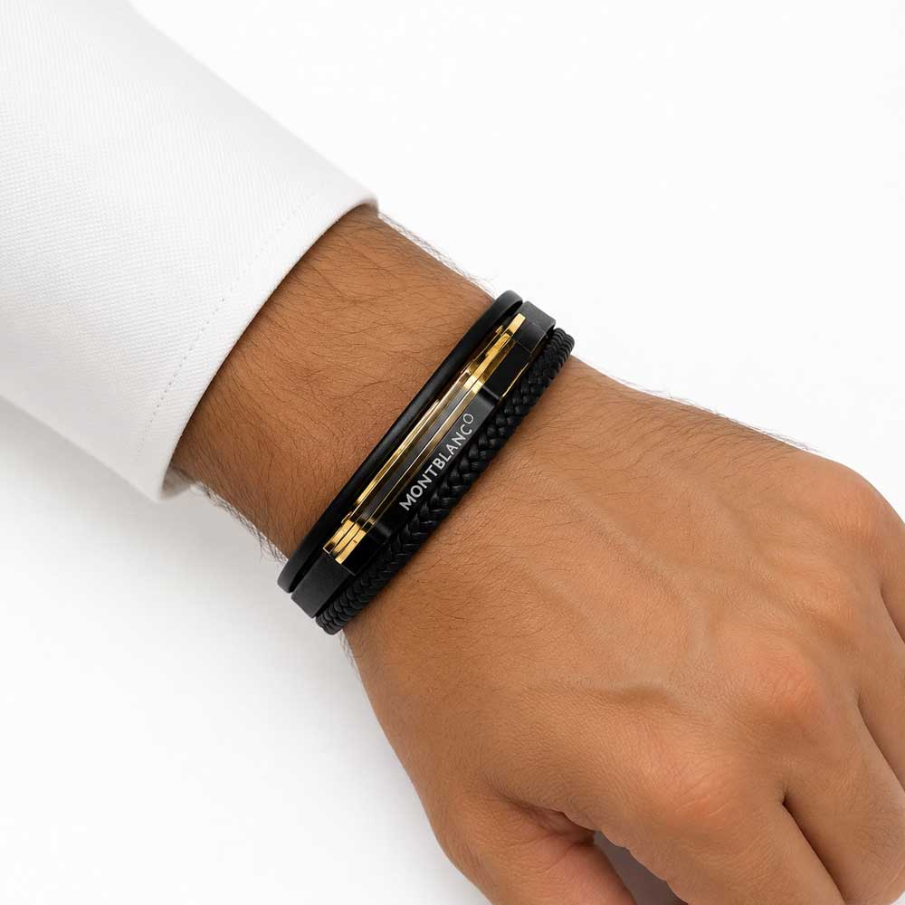 دستبند چرم مردانه مونت بلانک LB-1016