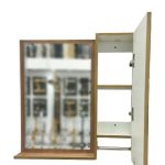 ست روشویی کابینتی طرح چوب با آینه باکس و سنگ طبیعی