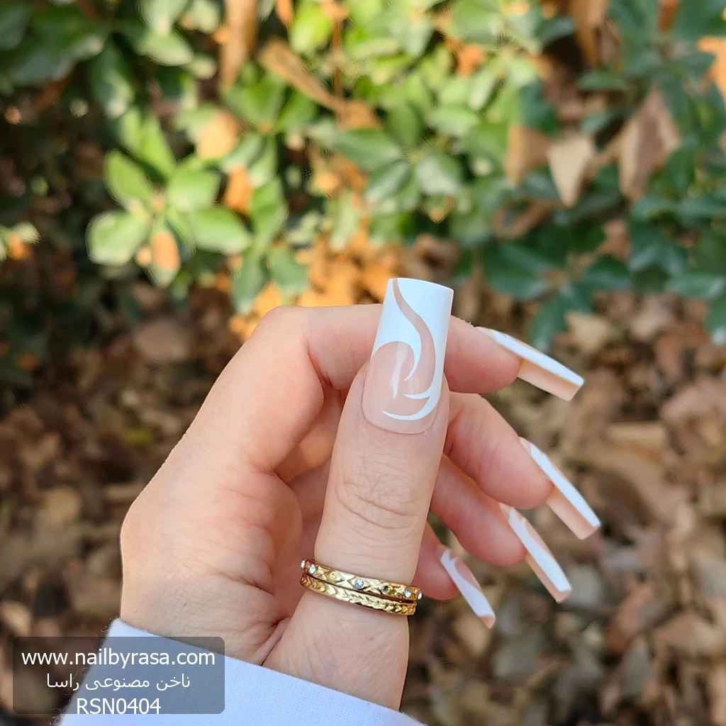 ناخن مصنوعی رنگ ناخن طرح فرنچ راسا – RSN0404