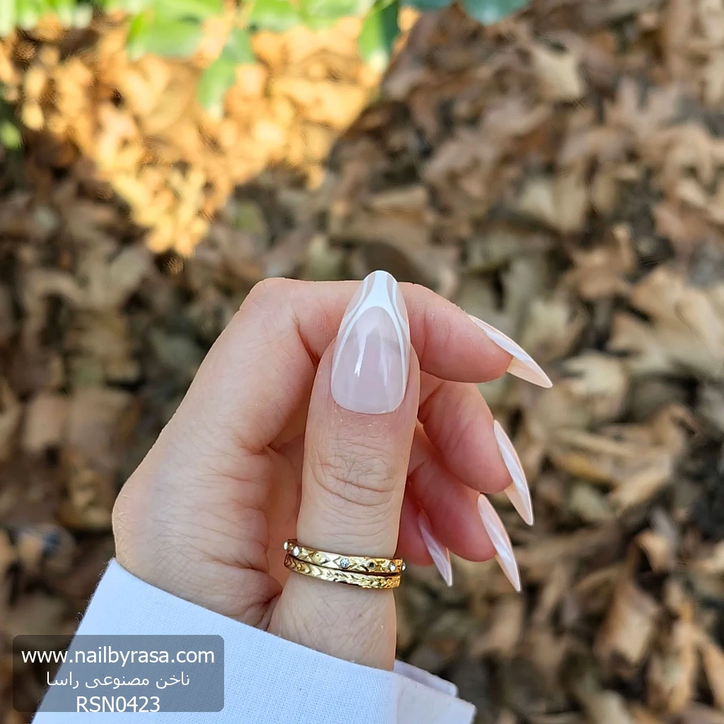 ناخن مصنوعی رنگ ناخن طرح فرنچ راسا – RSN0423