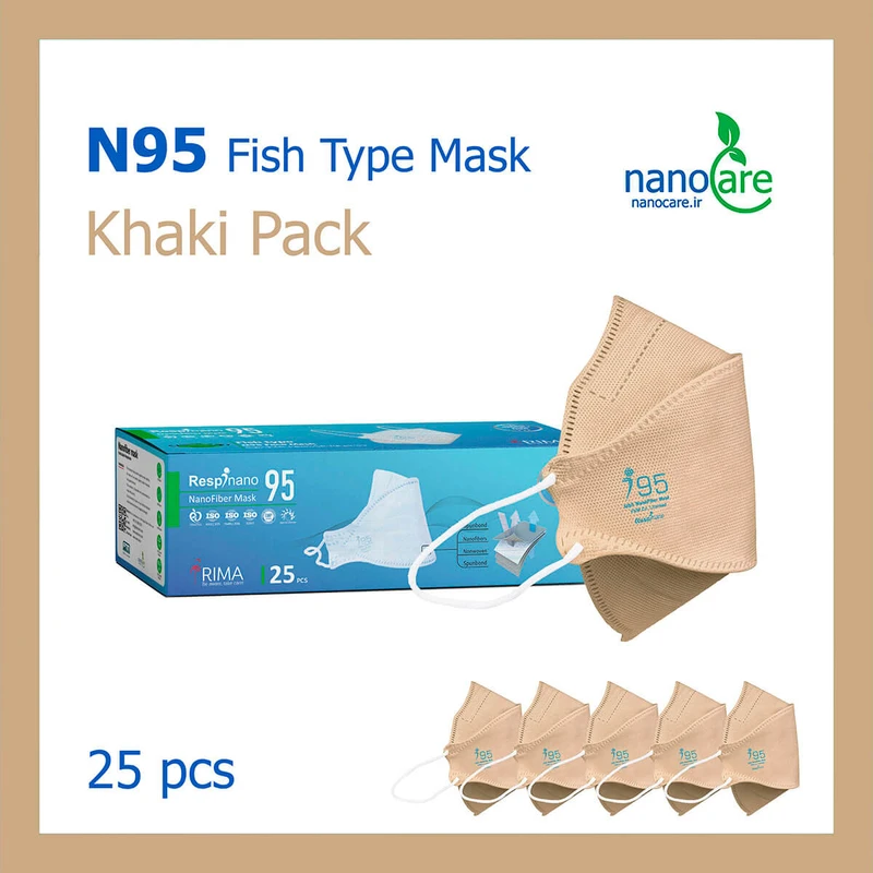 ماسک تنفسی ریما مدل سه بعدی N95 نانوBrown-F95 بسته 25 عددی کد B22140جدید
