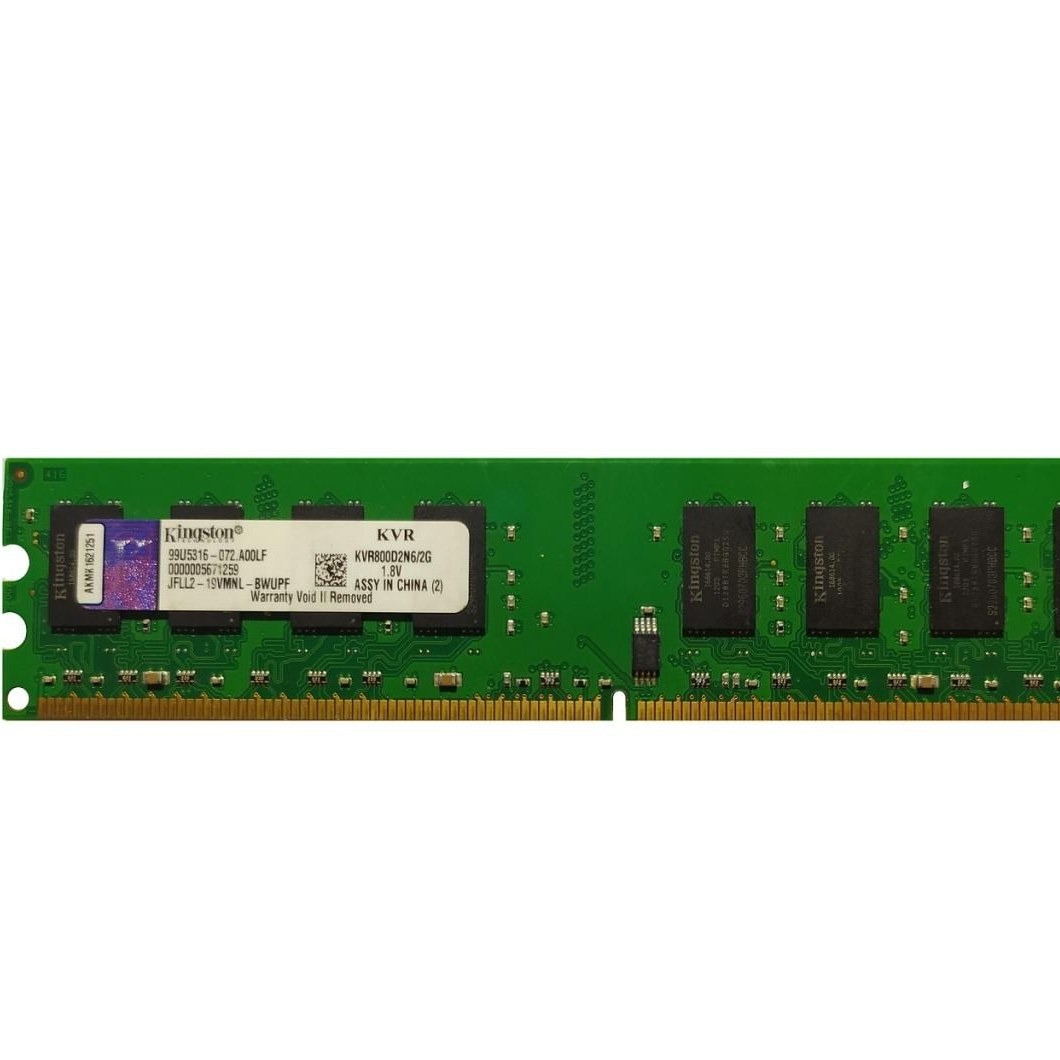 رم دسکتاپ کینگستون با گارانتی یکساله 2GB DDR2 800Mhzجدید