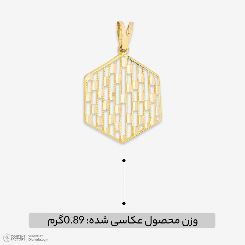 آویز گردنبند طلا 18 عیار زنانه طلای صداقت طرح شش ضلعیجدید