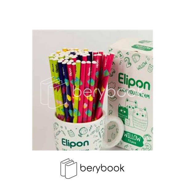 elipon / الیپون / مداد مشکی / گرد / طرح گربه