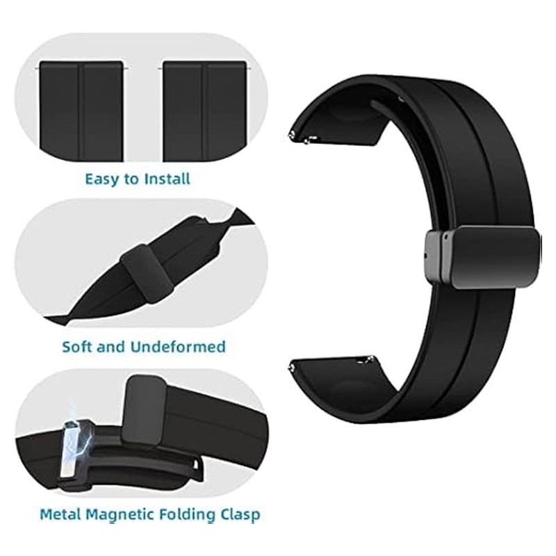 ویژه بند آی ویش مدل Magnetic Clasp مناسب برای ساعت هوشمند سامسونگ Galaxy Watch 4 5 6 7 Fe سایز 40 42 43 44 45 46 47 م...