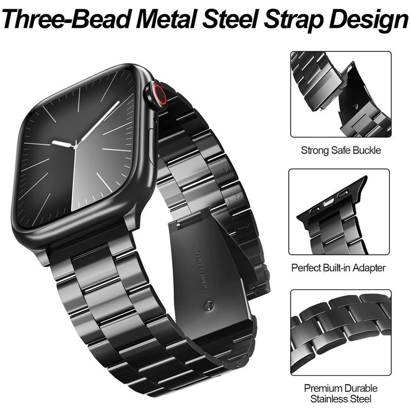 ویژه بند آی ویش مدل 3BEAD مناسب برای اپل واچ 45 44 42 میلی متری سری SE 1 2 3 4 5 6 7 8 9 ALUMINUM اصلجدید