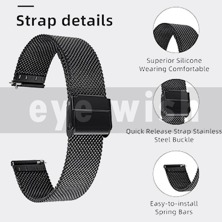 ویژه بند آی ویش مدل MILANSE مناسب برای ساعت هوشمند سامسونگ 20 میلی متری Galaxy Watch Gear S2 Gear S3 Gear Sport Activ...جدید