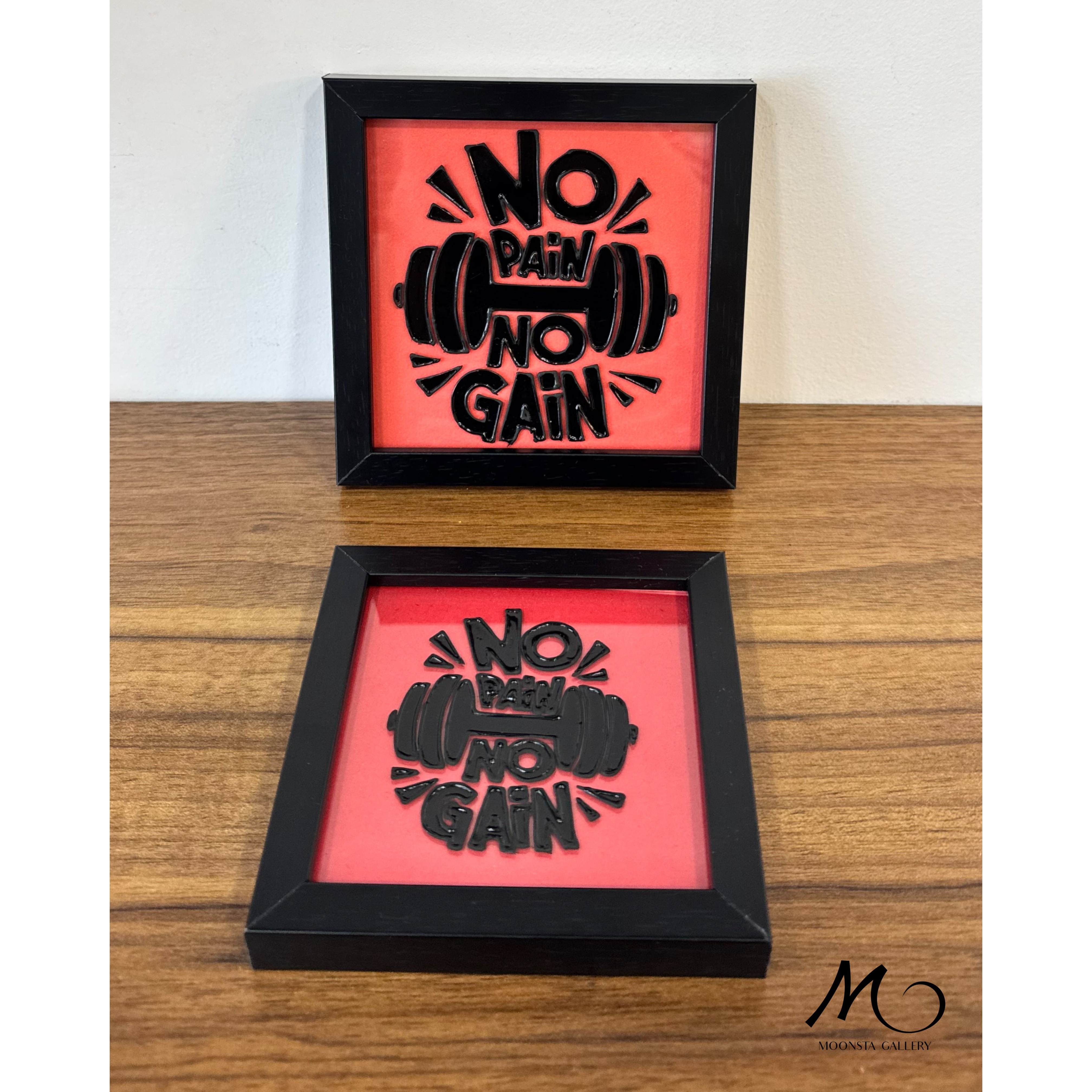 تابلو ویترای تکست no pain ,no gainجدید