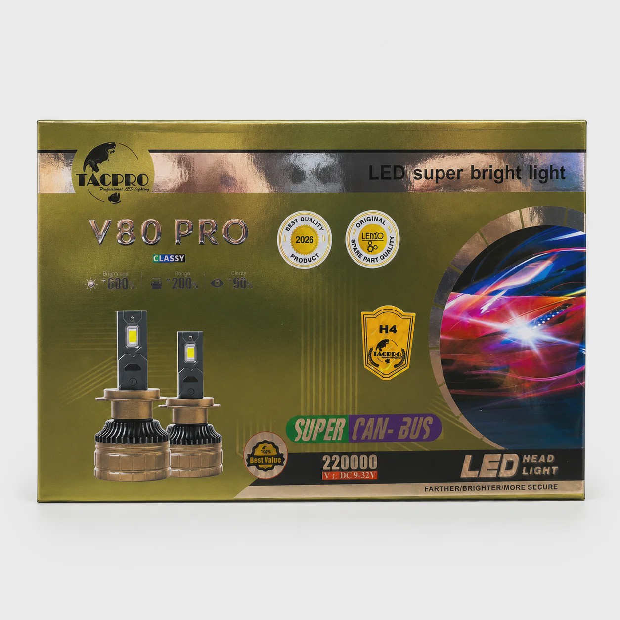 هدلایت لنزو مدل M80 V80 PRO لامپ LED چراغ خودروجدید