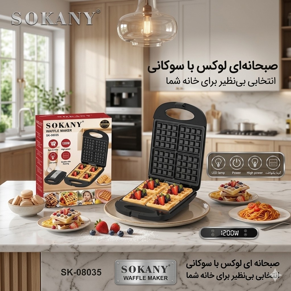 وافل ساز سوکانی مدل SOKANY SK-08035جدید
