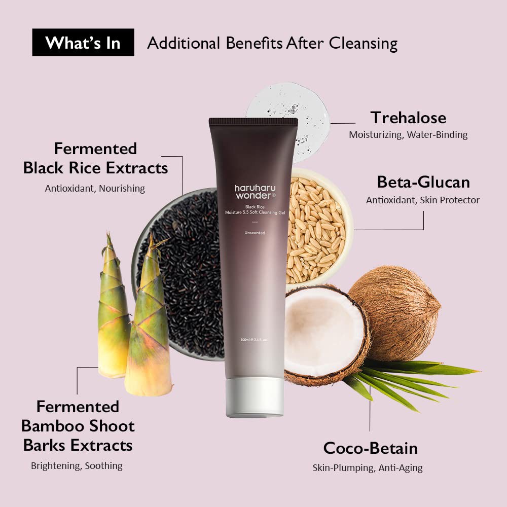 ژل شوینده آبرسان برنج سیاه هاروهارو 100 میل Haruharu Wonder Black Rice Moisture 5.5 Cleansing Gelجدید