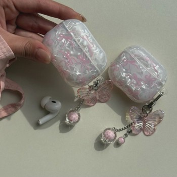 قاب ایرپاد یخی پاپیونی به همراه آویز (Airpods Case Icy Bowtie Pendant) (LP455)جدید