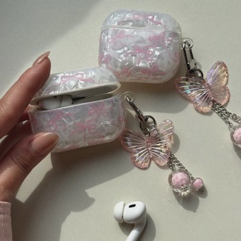 قاب ایرپاد یخی پاپیونی به همراه آویز (Airpods Case Icy Bowtie Pendant) (LP455)جدید