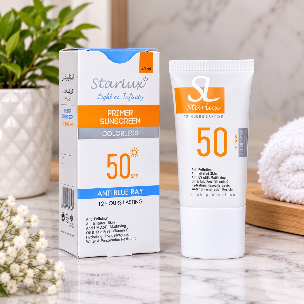 ضدآفتاب بی رنگ spf 50 استارلوکس