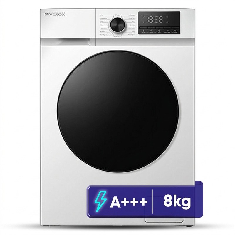 ماشین لباسشویی 8 کیلوگرم اتوماتیک ایکس ویژن مدل TF84-AWBL ASBLجدید