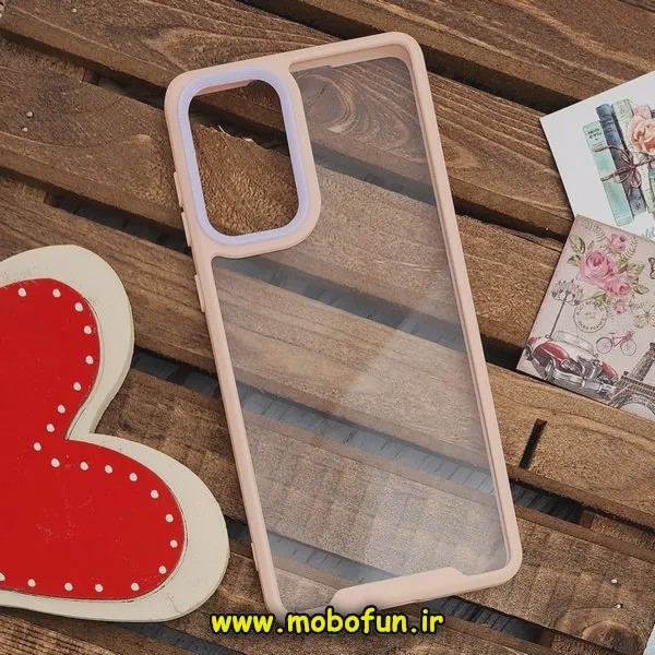 قاب گوشی Galaxy A73 5G سامسونگ اورجینال Pro Camera طرح پشت طلق شفاف دور سیلیکونی محافظ لنز دار گلبهی کد E18-170448