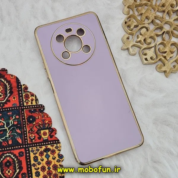 قاب گوشی Honor X9 4G آنر طرح ژله ای مای کیس گلد لاین دور طلایی محافظ لنز دار یاسی کد 28