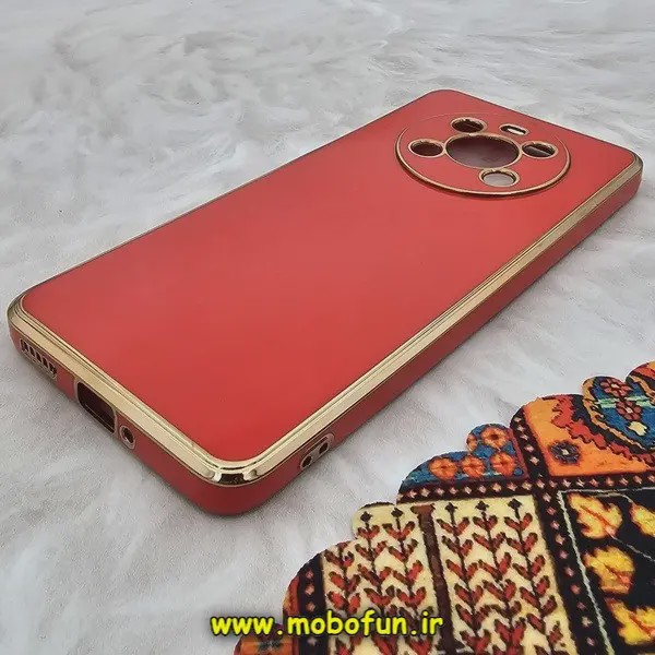 قاب گوشی Honor X9 4G آنر طرح ژله ای مای کیس گلد لاین دور طلایی محافظ لنز دار قرمز کد 26