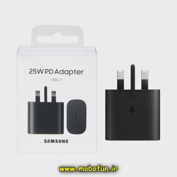 شارژر اصلی گوشی Galaxy Z Fold 3 سامسونگ تک پورت 25 وات سامسونگ Type-C سه پین سوپر فست شارژ مدل EP-TA800 رنگ مشکی (گار...