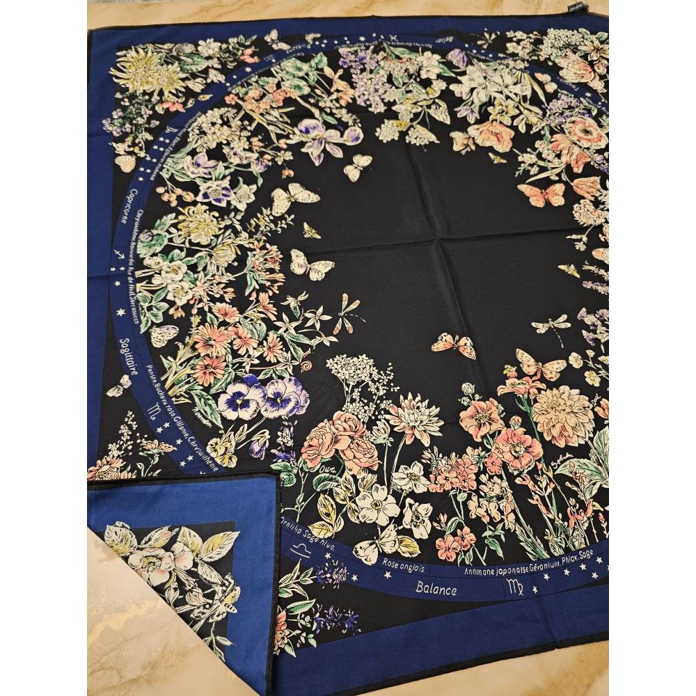 روسری ابریشم کیفیت مستر وارداتی سایز 90 رنگ مشکی سرمه ایجدید