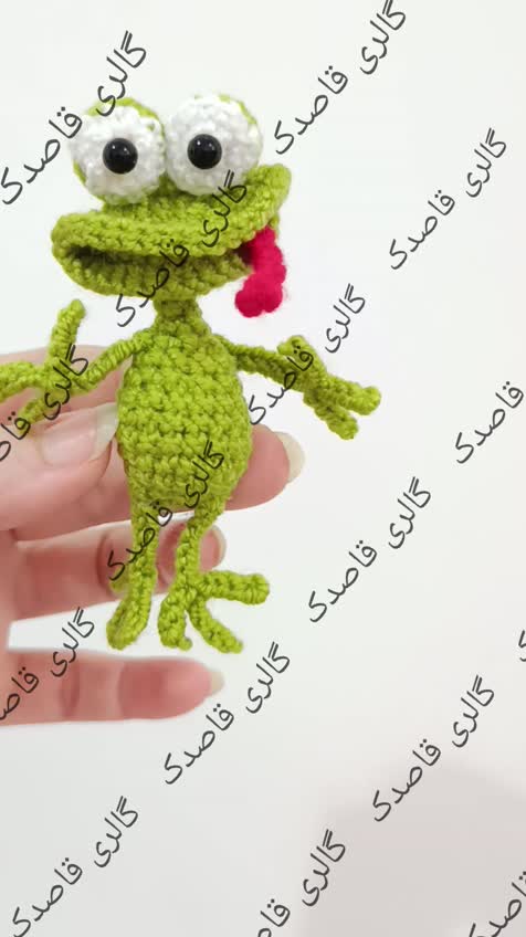 سرکلیدی قورباغه بافتنی آویزماشین قورباغه9سانت
