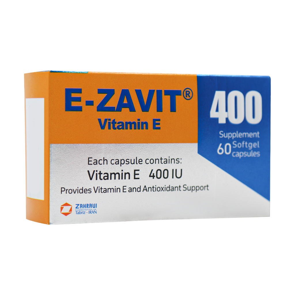 کپسول ای زاویت 400 واحد زهراوی حاوی ویتامین E
