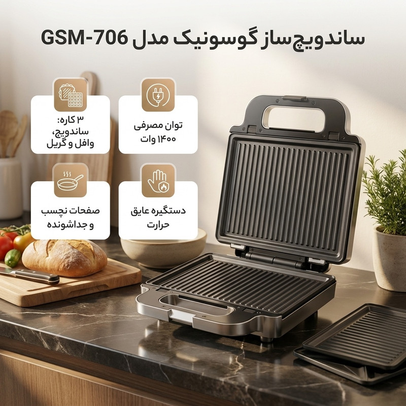 ساندویچ ساز گوسونیک مدل GSM-706جدید