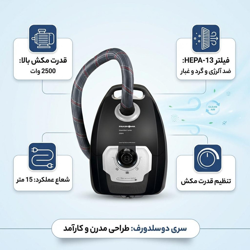 جاروبرقی 2500 وات پاکشوما مدل PVC 5125 Bجدید