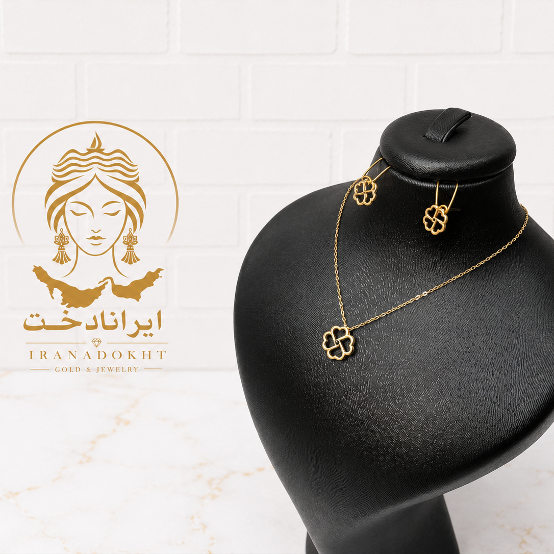 نیم ست گل 790 سوت طلای 18 عیار