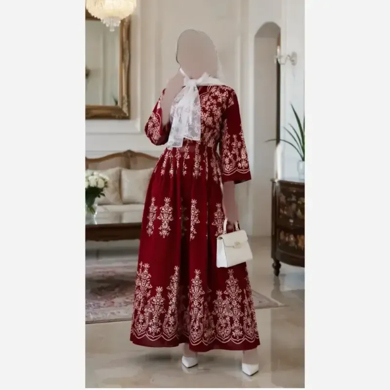 پیراهن ساحلی ترمه فلور بوگاتی فری سایز پرچین تمام کلوشجدید