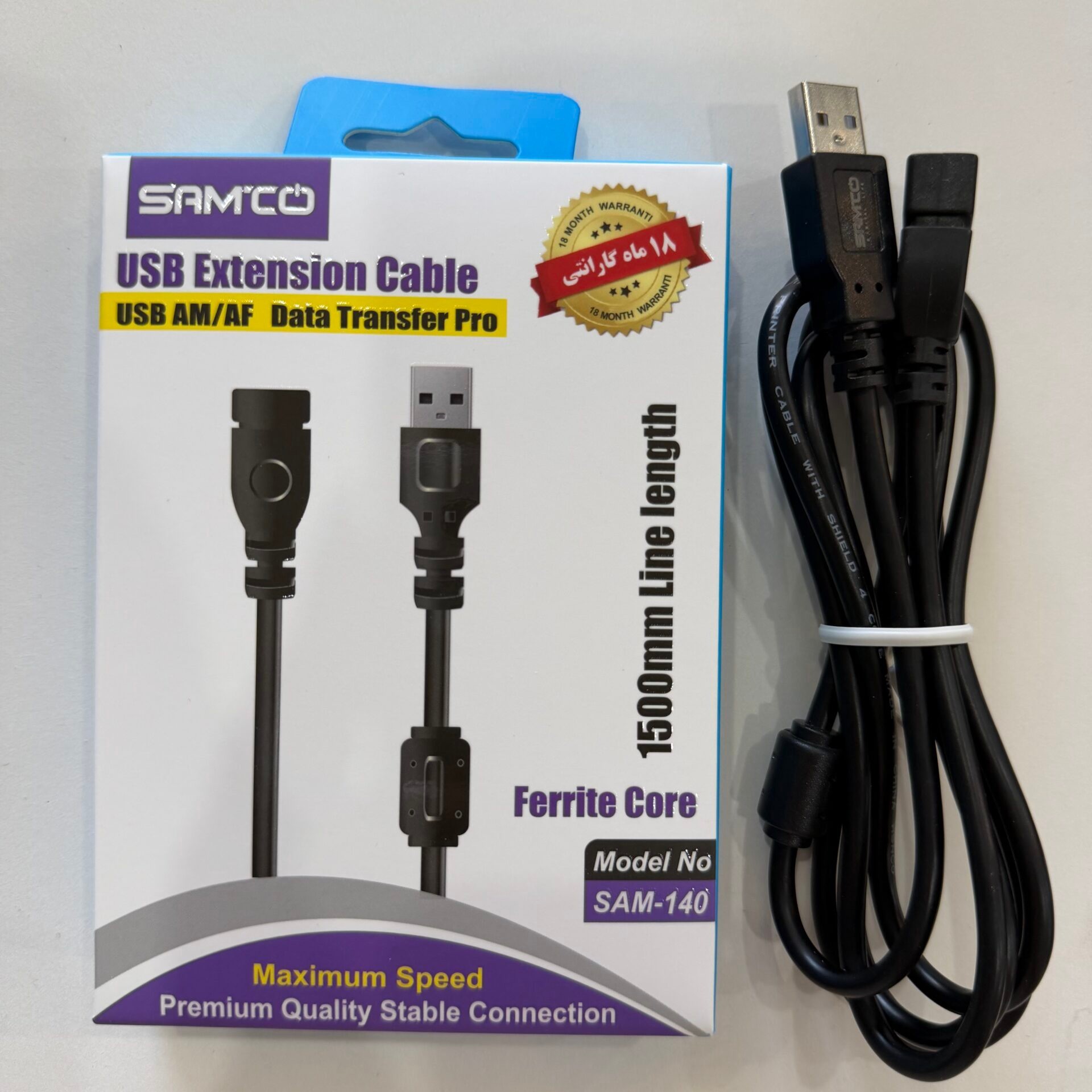 کابل افزایش طول USB برند سامکو مدل sam140جدید