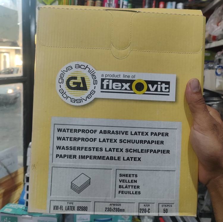 سنباده پوست آب ضدآب Flexovit لاتکس سایز 230280 میلیمتر بسته 50 عددیجدید