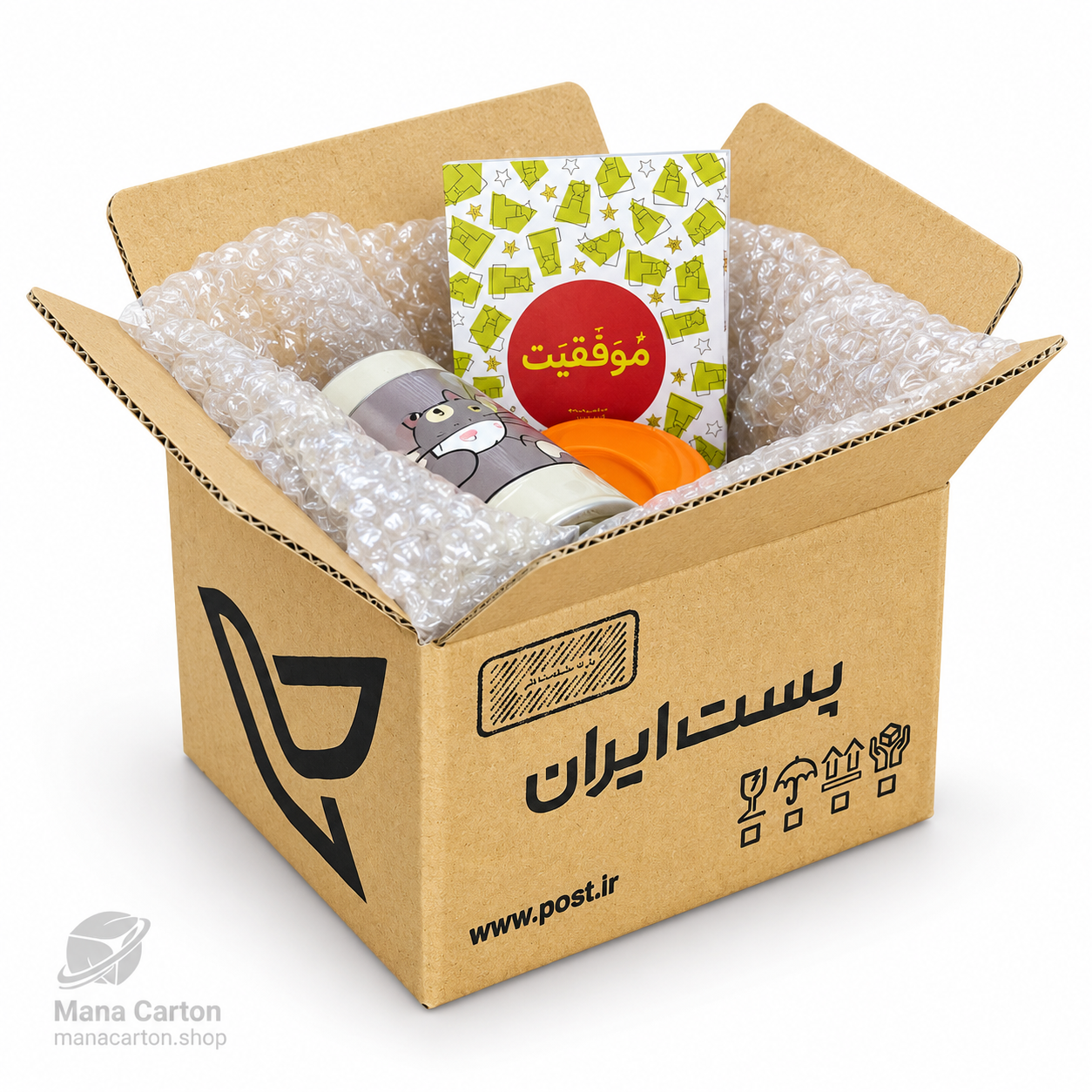 کارتن پستی سایز 1 سهلایه با چاپ پستی (10×10×15 سانتیمتر)جدید