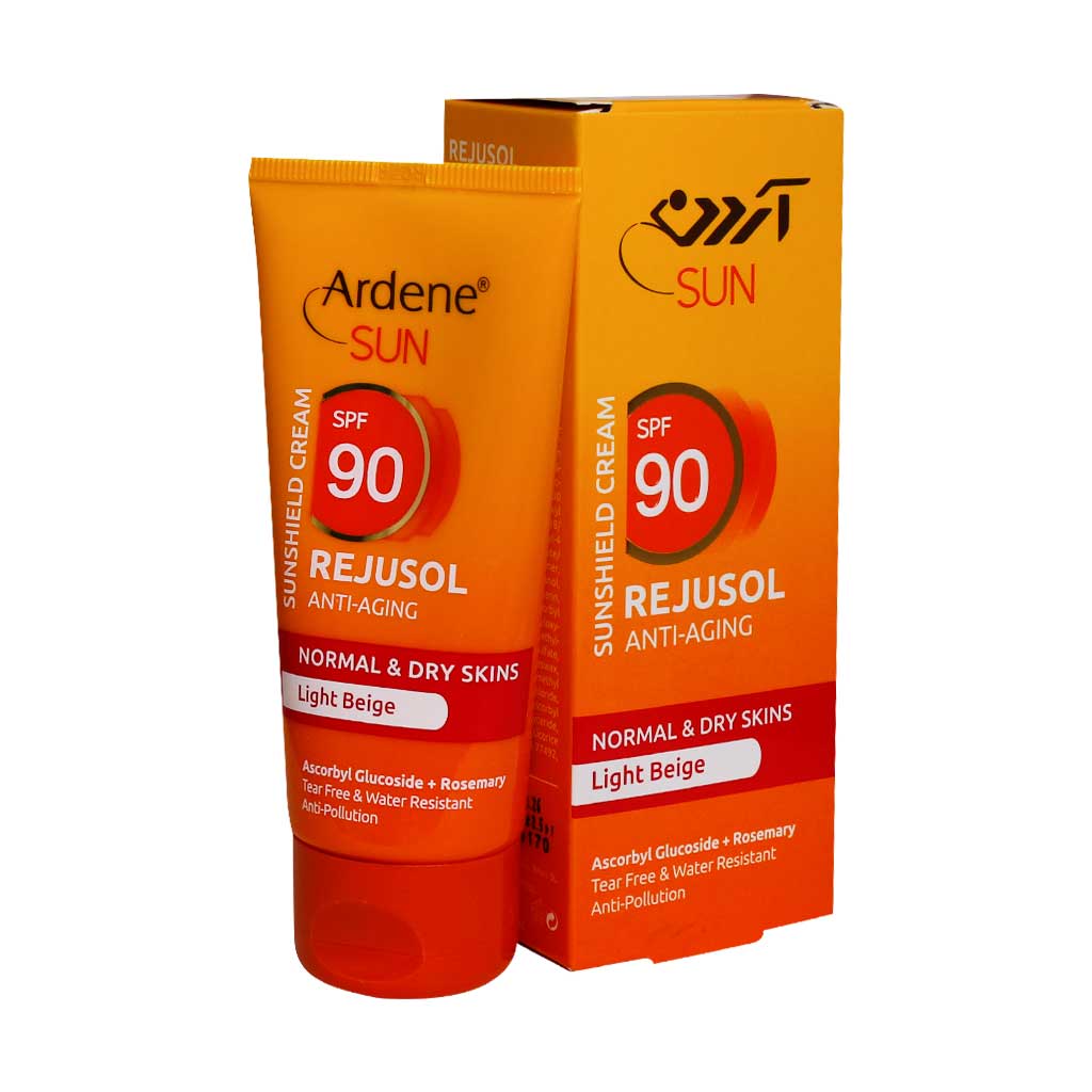 کرم ضد آفتاب رنگی بژ روشن SPF90 آردن مناسب پوست معمولی و خشک