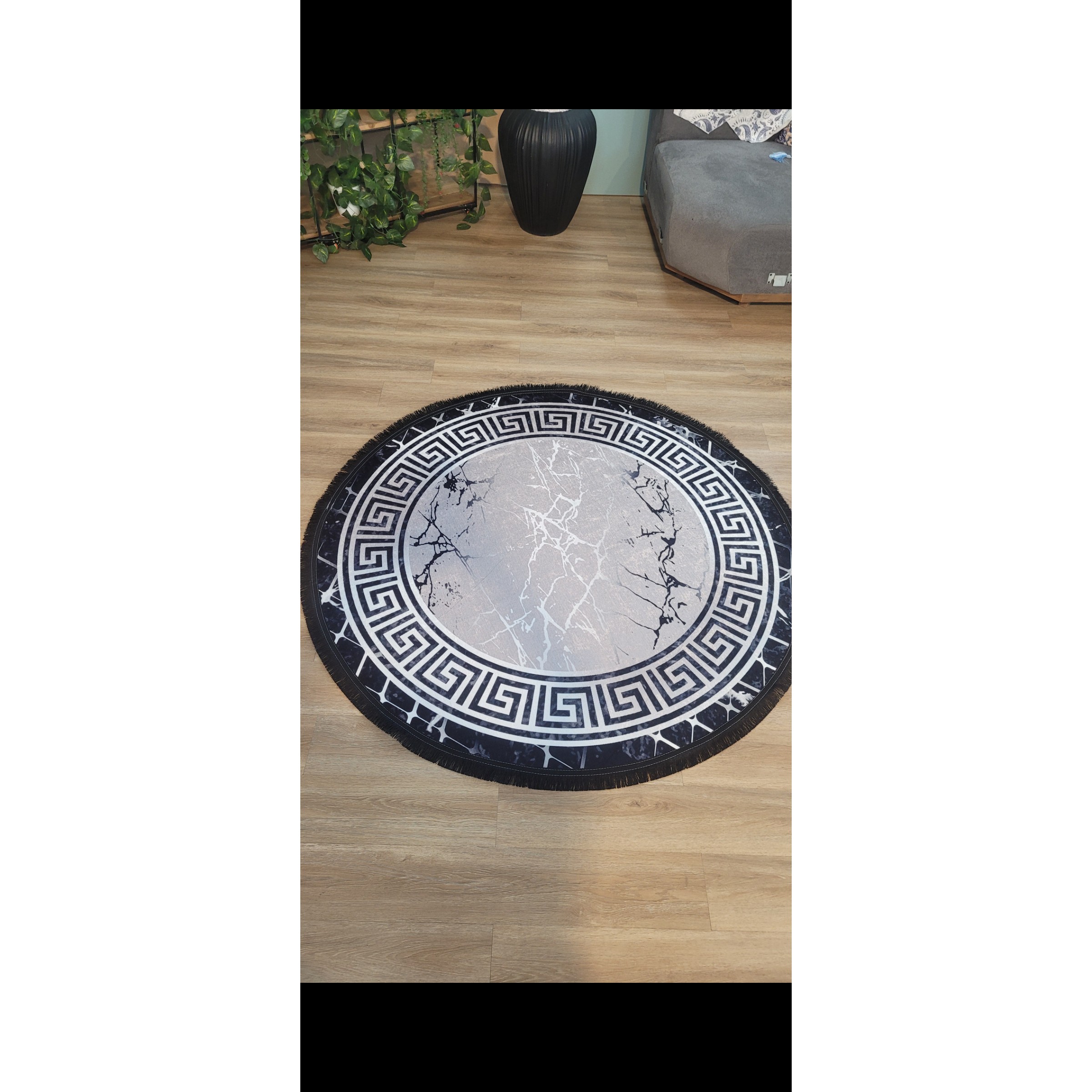 فرشینه گرد طرح ورساچه مخمل ترک D110 (پس کرایه)