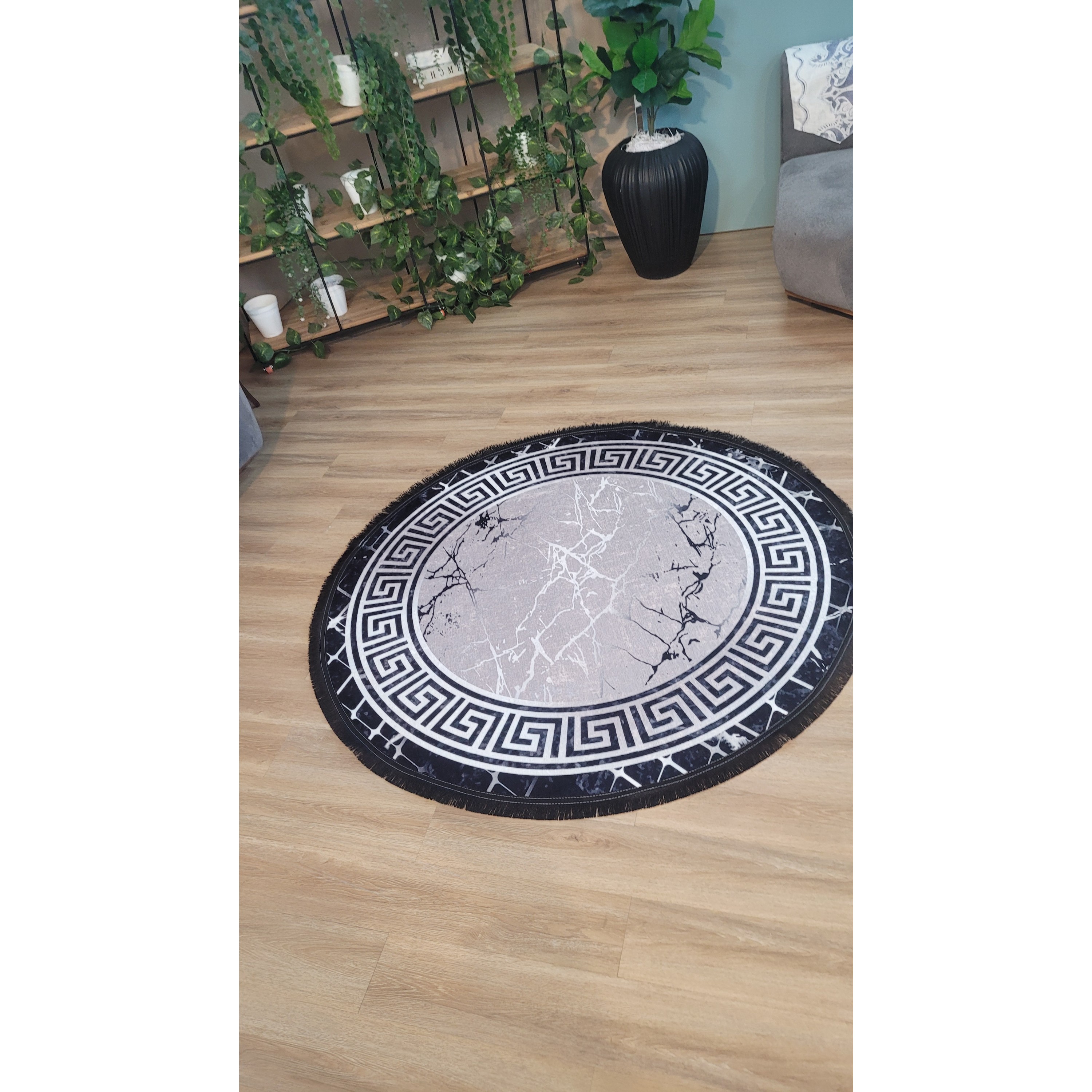 فرشینه گرد طرح ورساچه مخمل ترک D110 (پس کرایه)