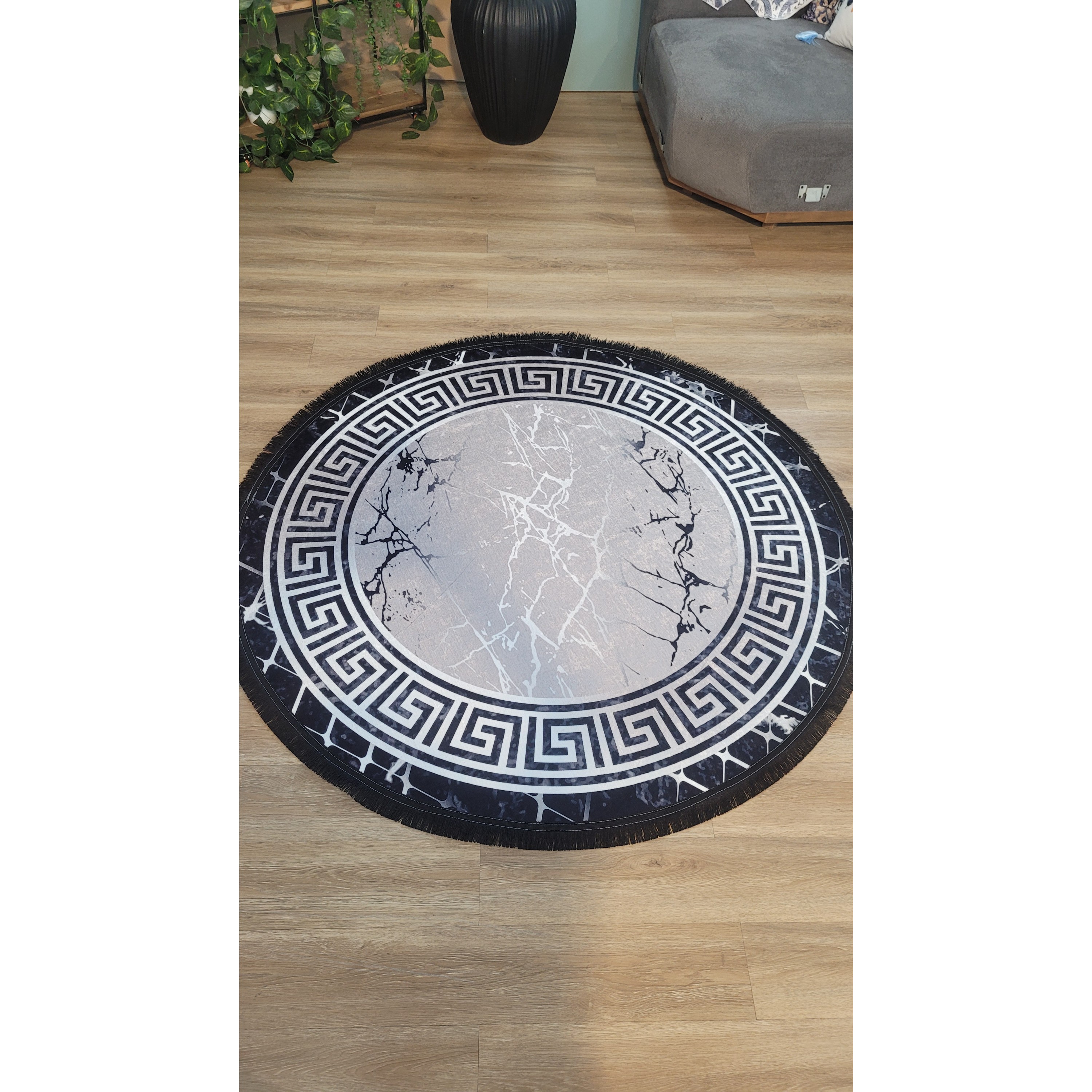فرشینه گرد طرح ورساچه مخمل ترک D110 (پس کرایه)