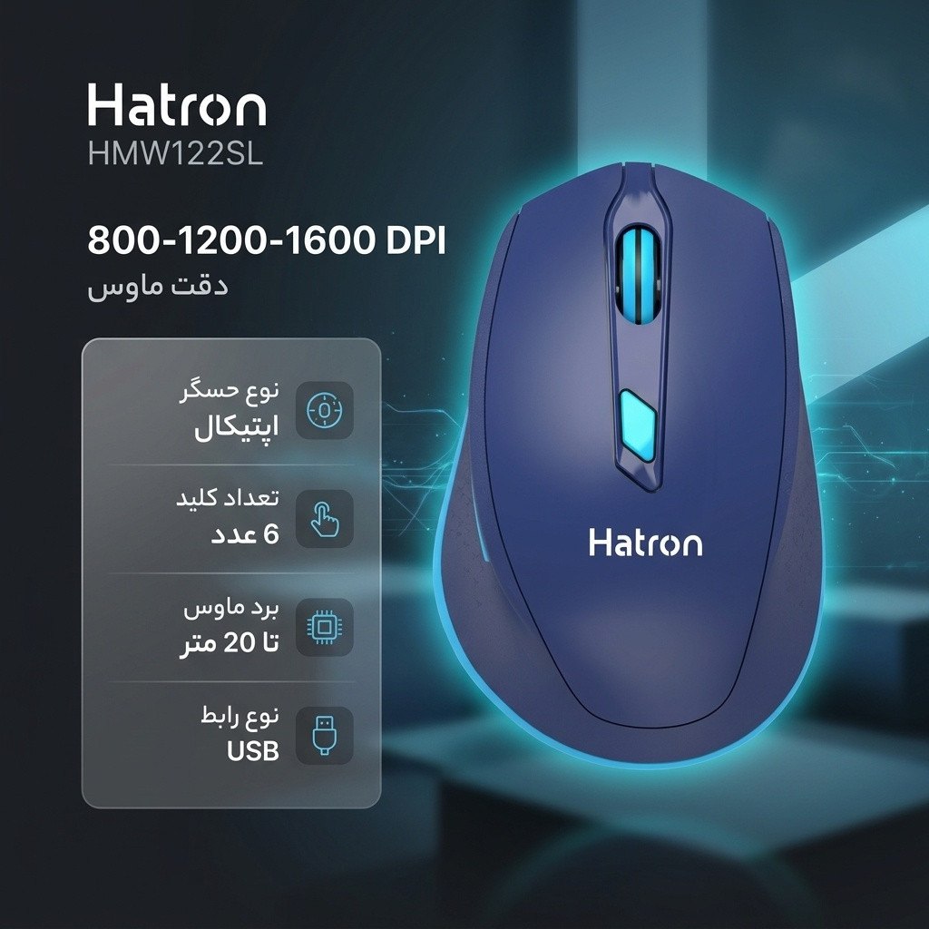 ماوس بی سیم هترون مدل HMW122SL