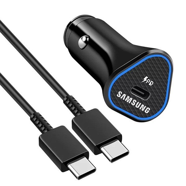 شارژر فندکی سامسونگ مدل EP-L502 به همراه کابل تبدیل USB-Cجدید