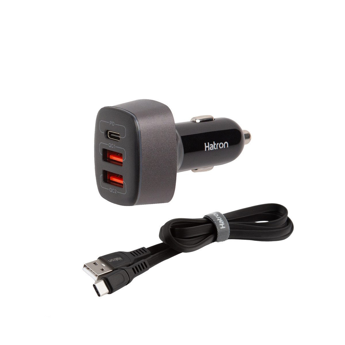 شارژر فندکی 56 وات هترون مدل HCC3210PQ به همراه کابل USB-Cجدید