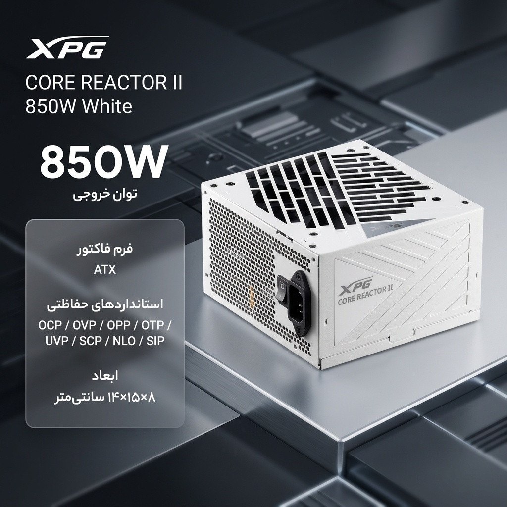 منبع تغذیه کامپیوتر ای دیتا ایکس پی جی مدل CORE REACTOR II 850W White