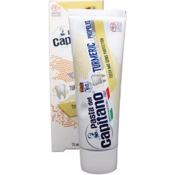 خمیر دندان زرد چوبه کاپیتانو Turmeric And Propolis حجم 75 میل | ضد التهاب و تقویت لثه