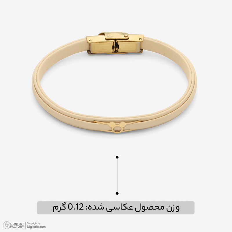 دستبند طلا 18 عیار زنانه با بند چرمی وی گالری مدل AMG3546جدید