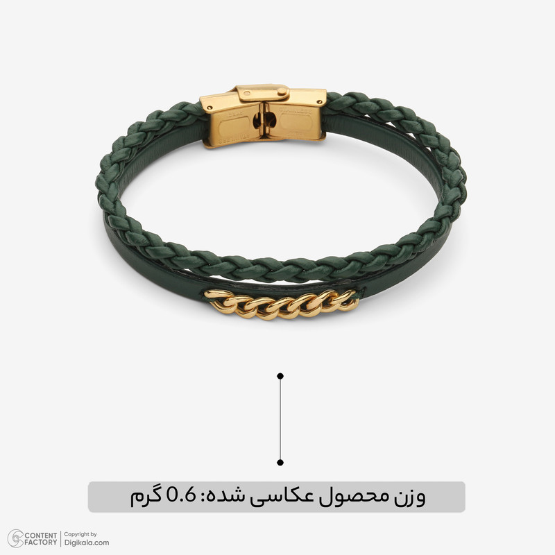 دستبند طلا 18 عیار زنانه با بند چرمی وی گالری مدل AMG3536 کارتیهجدید