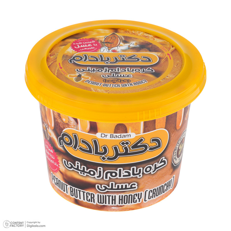 کره بادام زمینی کرانچی عسلی دکتر بادام - 220 گرم