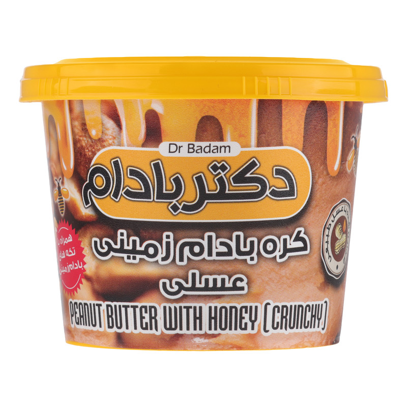 کره بادام زمینی کرانچی عسلی دکتر بادام - 220 گرم