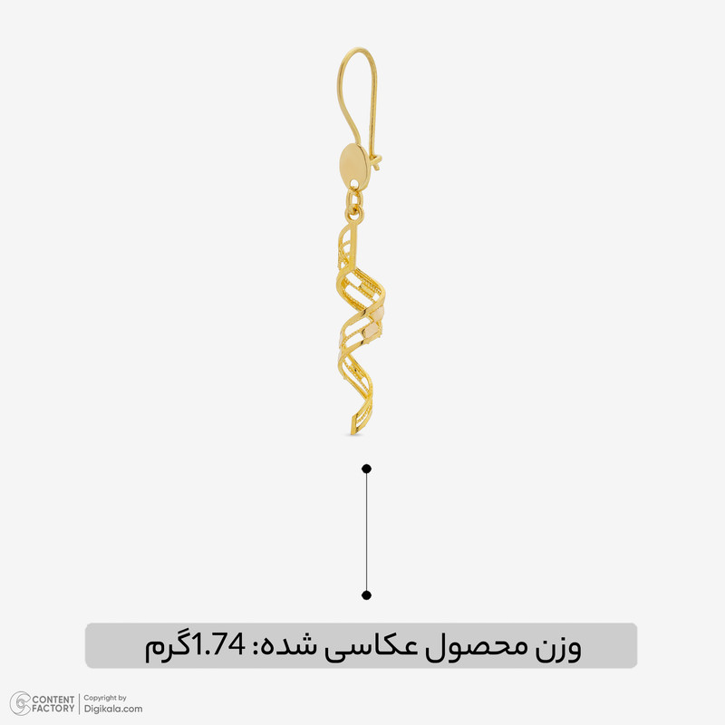 گوشواره عصایی طلا 18 عیار زنانه طلای صداقت مدل EM14جدید